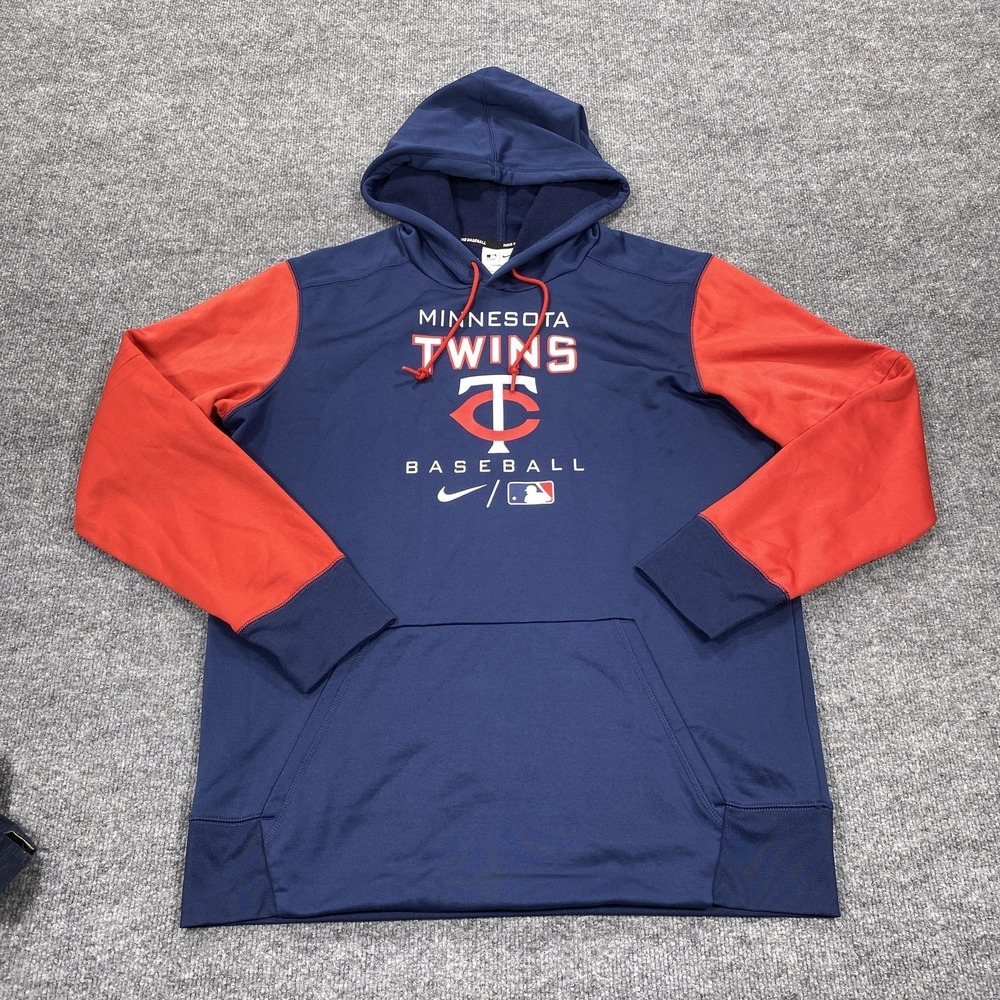 Minnesota Twins Hoodie Mens Large Blue Red MLB Baseball Nike Player Issue